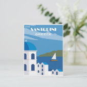 Vintage reizen Santorini Griekenland Briefkaart (Staand voorkant)