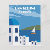 Vintage reizen Santorini Griekenland Briefkaart (Voorkant)