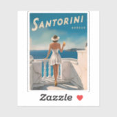Vintage reizen Santorini Griekenland Retro Schilde Sticker (Vel)