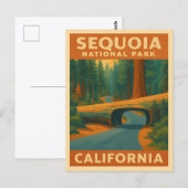 Vintage reizen Sequoia National Park Californië Briefkaart (Voorkant / Achterkant)
