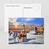 vintage reizen Sevilla Spanje Sevilla stadstoerism Briefkaart (Voorkant / Achterkant)