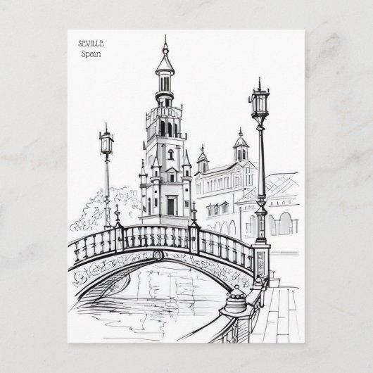 vintage reizen Sevilla Spanje Sevilla stadstoerism Briefkaart (Voorkant)