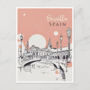vintage reizen Sevilla Spanje Sevilla stadstoerism Briefkaart
