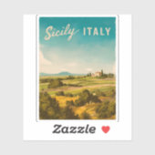 Vintage reizen Sicilië Italië Retro Schilderachtig Sticker (Vel)