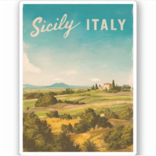 Vintage reizen Sicilië Italië Retro Schilderachtig Sticker
