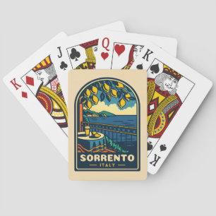 Vintage Reizen Sorrento Italië Kustretro Schildera Pokerkaarten
