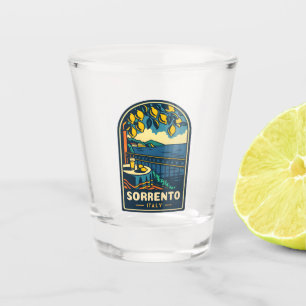 Vintage Reizen Sorrento Italië Kustretro Schildera Shot Glas