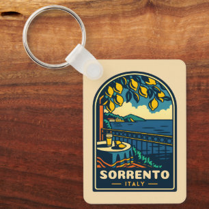 Vintage Reizen Sorrento Italië Kustretro Schildera Sleutelhanger