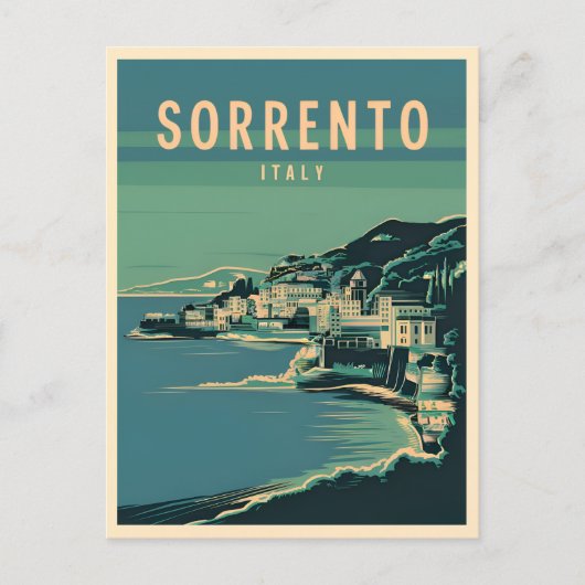 Vintage Reizen Sorrento Italië Retro Graphic Briefkaart (Voorkant)