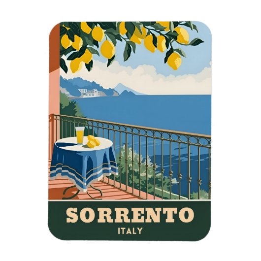 Vintage reizen Sorrento Italië Seaside Retro Magneet (Verticaal)