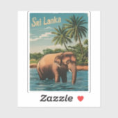 Vintage Reizen Sri Lanka Ceylon Retro Schilderacht Sticker (Vel)