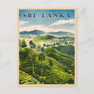 Vintage reizen Sri Lanka Ceylon thee plantage Briefkaart