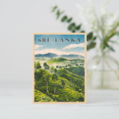 Vintage reizen Sri Lanka Ceylon thee plantage Briefkaart (Staand voorkant)