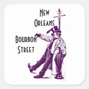 Vintage Reizen Stickers Bourbon Street New Orleans