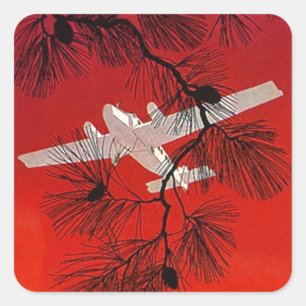 Vintage reizen Stickers vliegtuig Prop FW Wht