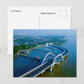 Vintage reizen Surabaya Indonesië azië stad retro Briefkaart (Voorkant / Achterkant)