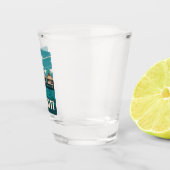 Vintage reizen Tahiti kust Retro Graphic Shot Glas (Rechts)