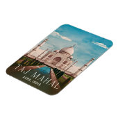 Vintage reizen Taj Mahal India Retro Schilderachti Magneet (Linkerzijde)