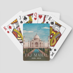Vintage reizen Taj Mahal India Retro Schilderachti Pokerkaarten