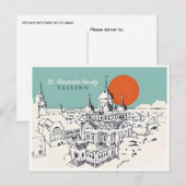 vintage reizen Tallinn Estland Estonie stad Briefkaart (Voorkant / Achterkant)