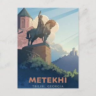 Vintage reizen Tbilisi Georgië Gebouwen Cityscape Briefkaart