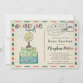 Vintage Reizen Thema Baby shower Uitnodiging (Voorkant)