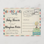 Vintage Reizen Thema Baby shower Uitnodiging (Achterkant)