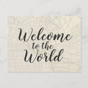 Vintage Reizen Thema Baby shower Uitnodiging Briefkaart