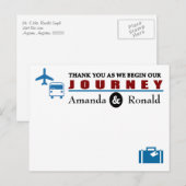 Vintage Reizen Thema bruiloft Dank u kaart (Voorkant / Achterkant)