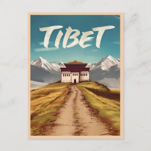 Vintage reizen Tibet Himalaya Retro Schilderachtig Briefkaart