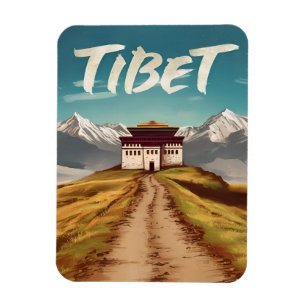 Vintage reizen Tibet Himalaya Retro Schilderachtig Magneet