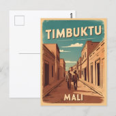 Vintage reizen Timboektoe Mali Afrika Retro Graphi Briefkaart (Voorkant / Achterkant)