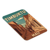 Vintage reizen Timboektoe Mali Afrika Retro Graphi Magneet (Rechterzijde)