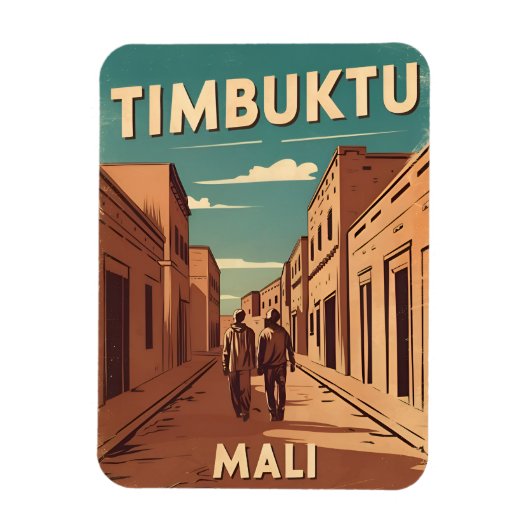 Vintage reizen Timboektoe Mali Afrika Retro Graphi Magneet (Verticaal)