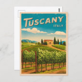 Vintage reizen Toscane Italië Retro Schilderachtig Briefkaart (Voorkant / Achterkant)