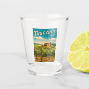 Vintage reizen Toscane Italië Retro Schilderachtig Shot Glas