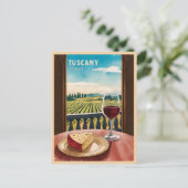 Vintage Reizen Toscane Italië Wijngaard Retro Briefkaart (Staand voorkant)