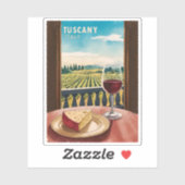 Vintage Reizen Toscane Italië Wijngaard Retro Sticker (Vel)