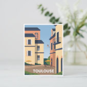 Vintage Reizen Toulouse Frankrijk Franse kunst Briefkaart (Staand voorkant)