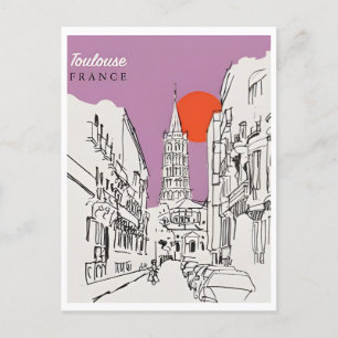 Vintage Reizen Toulouse Frankrijk Franse kunst Briefkaart