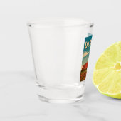 Vintage reizen Uluru Australië Retro Schilderachti Shot Glas (Links)