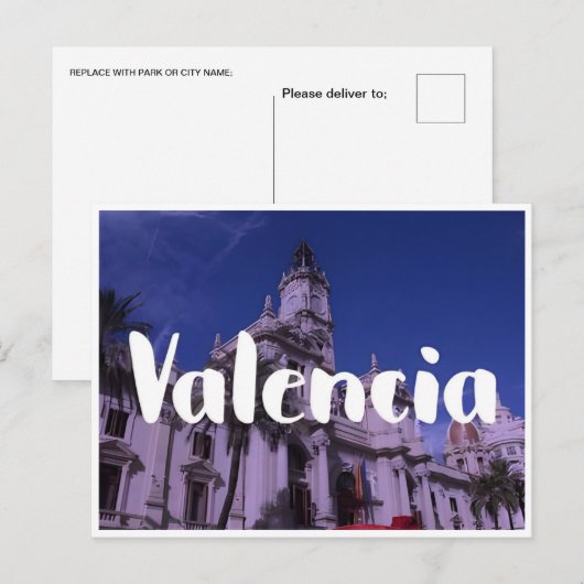 Vintage Reizen Valencia Spanje Retro Briefkaart (Voorkant / Achterkant)