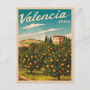 Vintage Reizen Valencia Spanje Retro Schilderachti Briefkaart