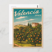 Vintage Reizen Valencia Spanje Retro Schilderachti Briefkaart (Voorkant / Achterkant)
