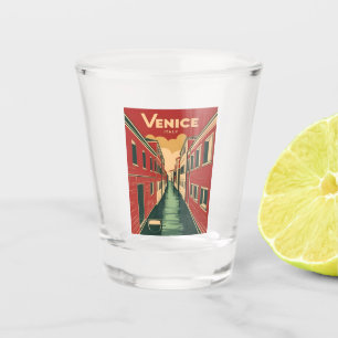 Vintage Reizen Venetië Italië Retro Graphic Shot Glas