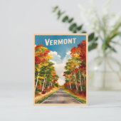 Vintage reizen Vermont rustieke landschap retro Briefkaart (Staand voorkant)