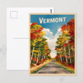 Vintage reizen Vermont rustieke landschap retro Briefkaart (Voorkant / Achterkant)