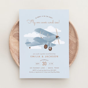 Vintage reizen vliegtuig Geslacht onthullen partij Kaart