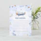 Vintage reizen vliegtuig tijd capsule Note Kaart (Staand voorkant)