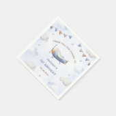 Vintage reizen vliegtuig verjaardagsfeestje servet (Hoek)